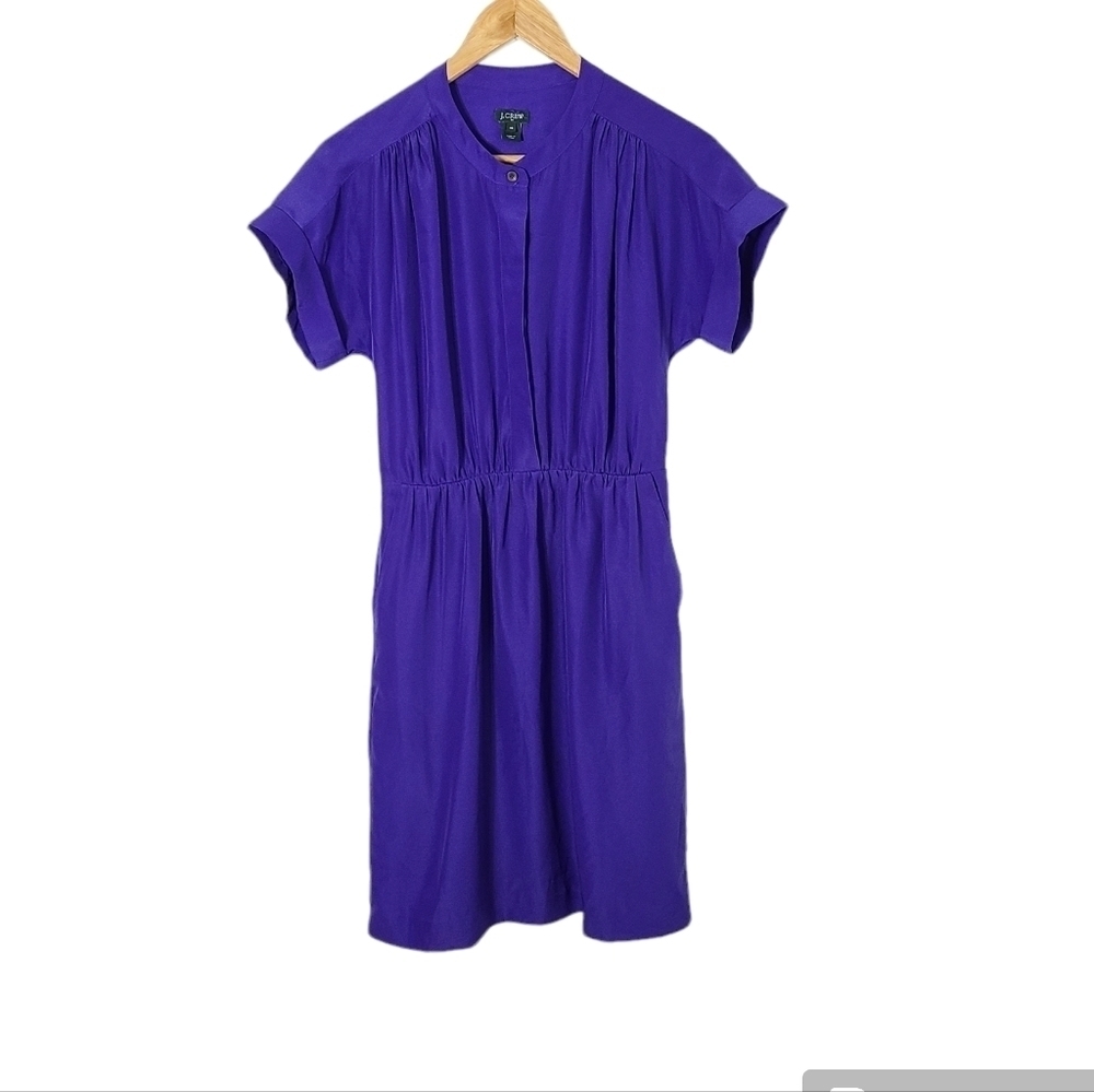 J CREW Cobalt Blue Short Sleeve Shirt Dress Women's Size XS
